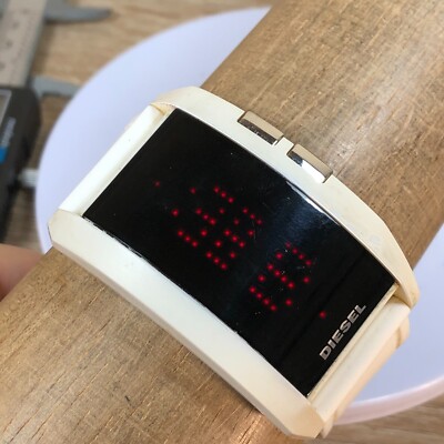 DIESEL WATCH DZ-7165 LED DISPLAY & LUMINOUS  BE STUPID  VERY RARE & COLLECTABLE