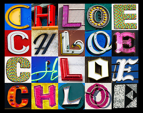 CHLOE Name Poster featuring photos of actual sign letters - Picture 1 of 1