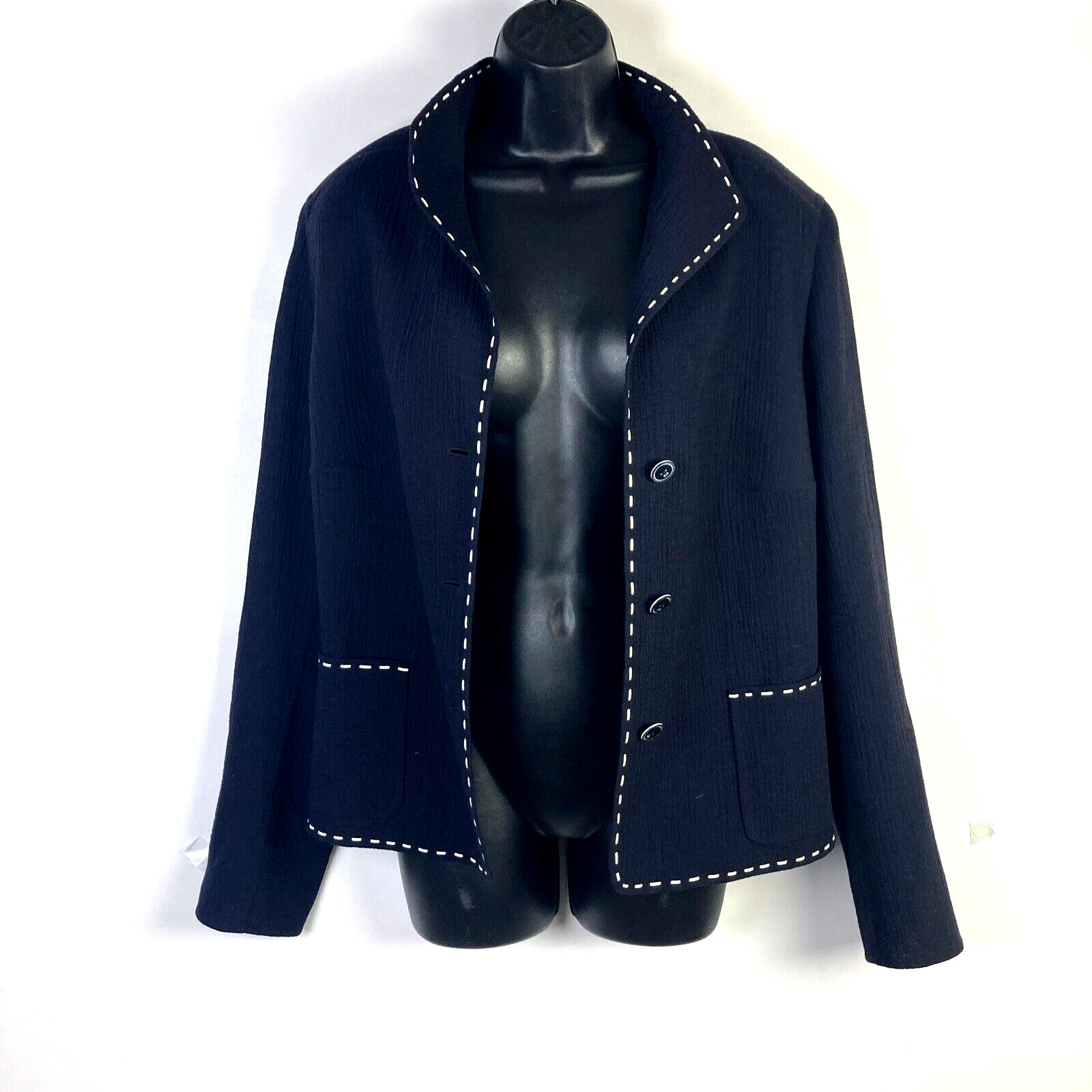 ESCADA 46 Blazer Jacket lightweight crinkle wool … - image 7