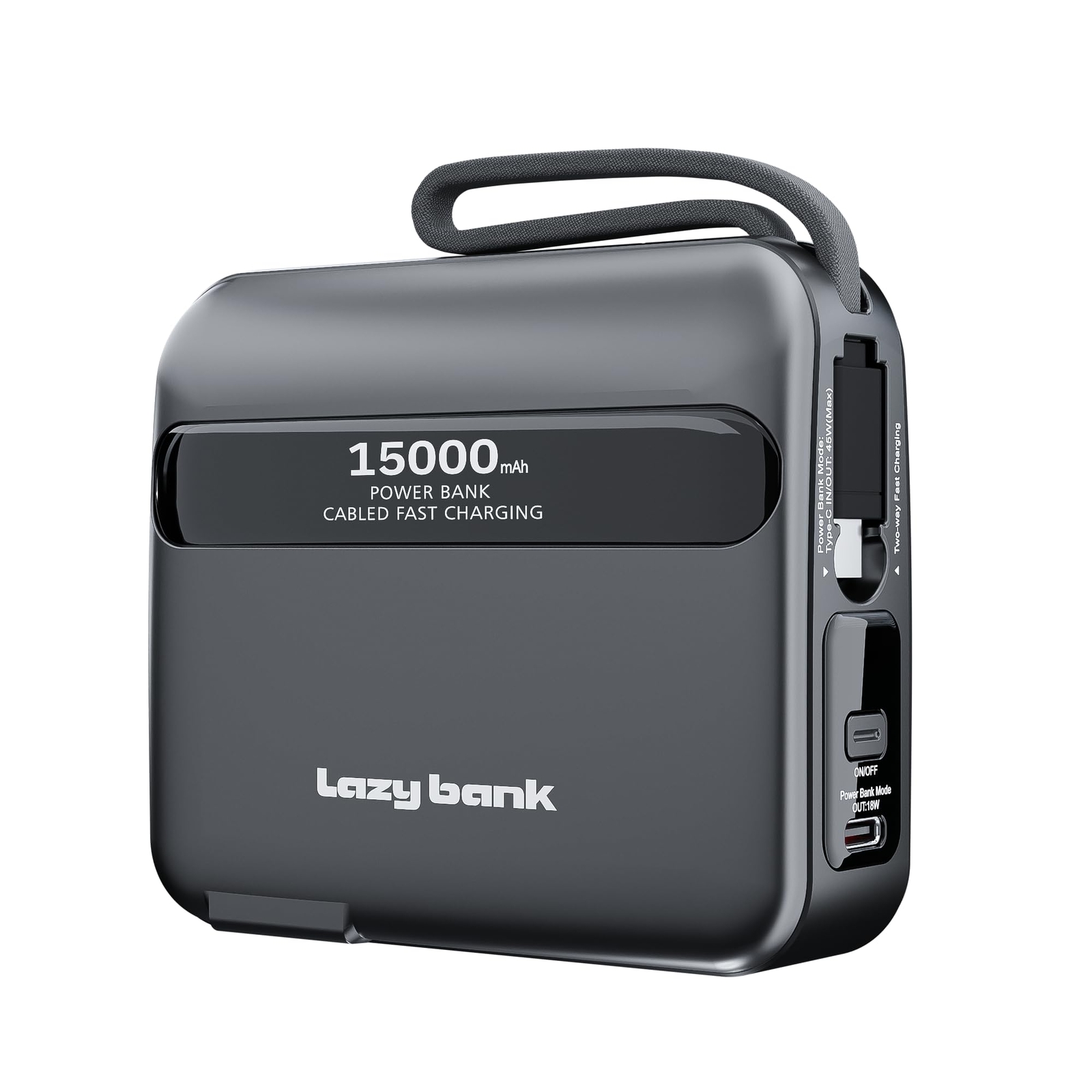 45W Rapid Mini Power Bank 15000mAh with AC Plug-In Fast Charging