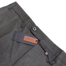 Zanella NWT Dress Pants Size 32 US Curtis In Gray Melange 100 Wool