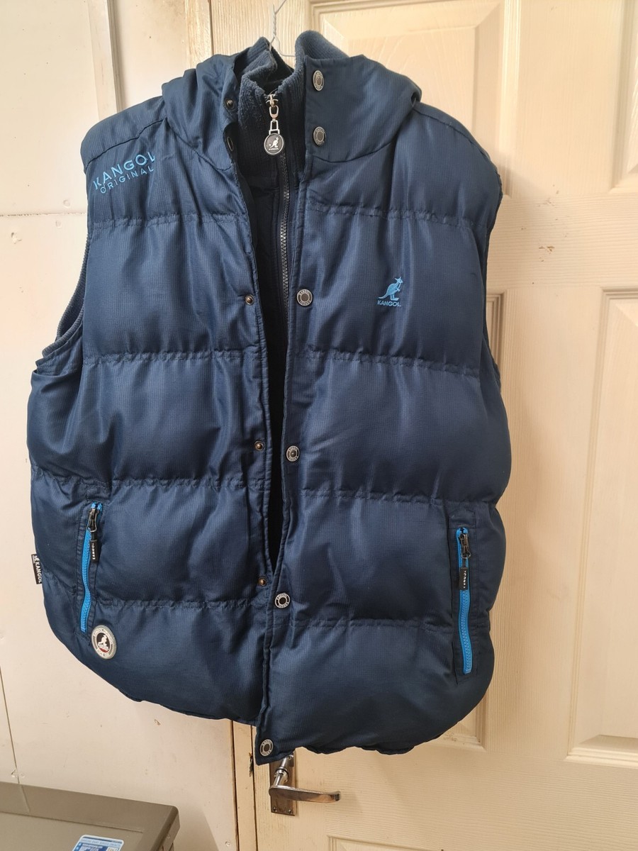 Puffer Jacket Kangol Gilet Men's Kangol Hooded Fleece Lined Gilet UK