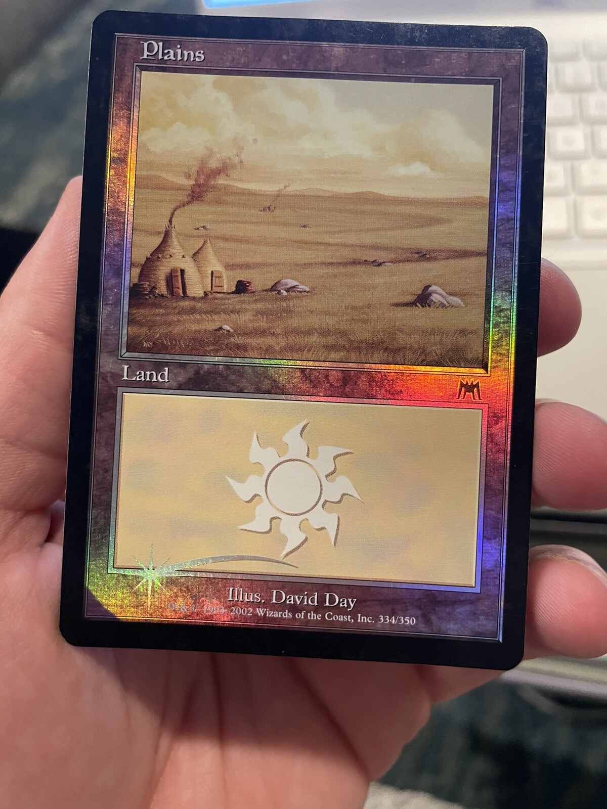 FOIL Plains #334, Onslaught, NM Magic the Gathering MTG