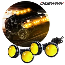 4x Raptor Style Smoked Lens Amber LED Front Grille Running Lights Fits  F150