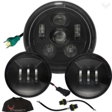 Eagle Lights 7" Round LED Headlight Gen III w Passing Lights for Harley Davidson