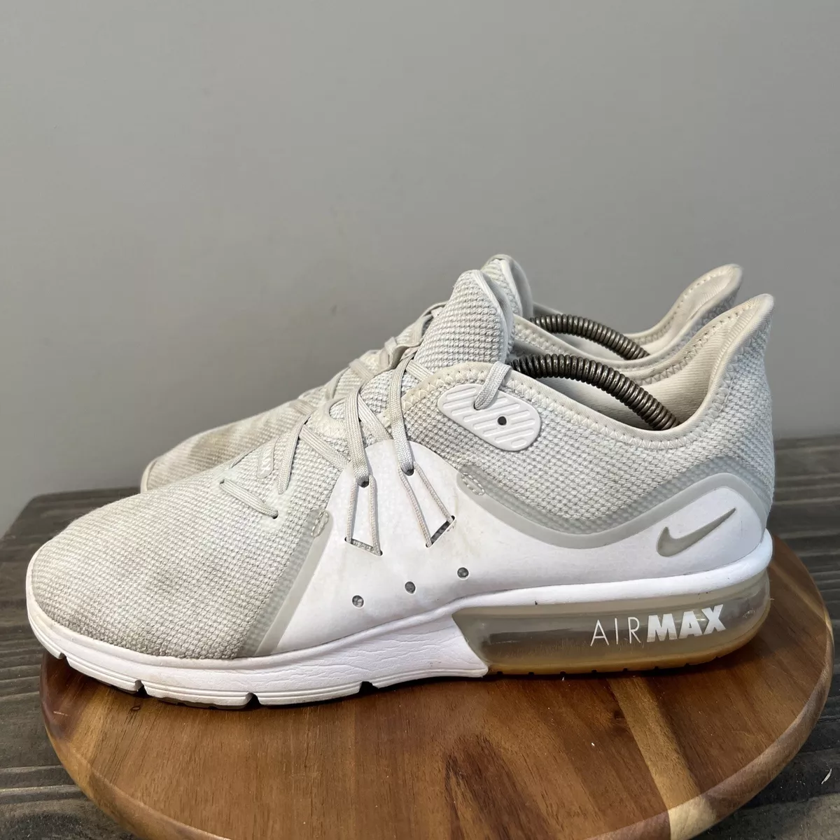 Nike Air Max Sequent 3 Men s Size 11 Running Shoes White Gum 921694 101 2018
