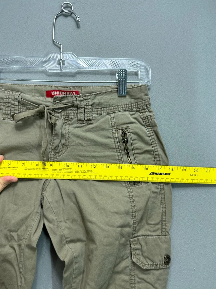 Pantalones capri enrollables vintage Y2K Gorpcore tiro bajo indie grunge cargo/talla 0 Foto 3 de 4