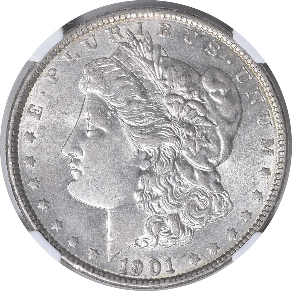 1901 Morgan Silver Dollar AU58 NGC - Image 3 of 4