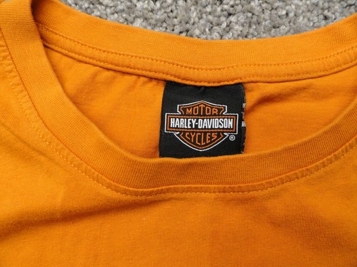 Harley Davidson Womens TShirt Solid Orange Classic Faded HD MED Genuine Tee - Picture 3 of 8