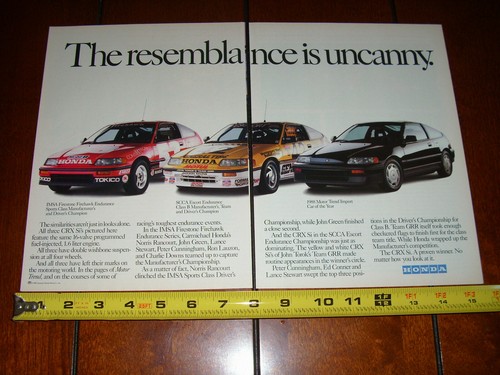 1988 HONDA CIVIC Si ORIGINAL 2 PAGE AD - Picture 5 of 6