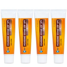 Globe Povidone Iodine 10% First Aid Ointment 1 Oz for Cuts Scrapes Burn (4 pack)