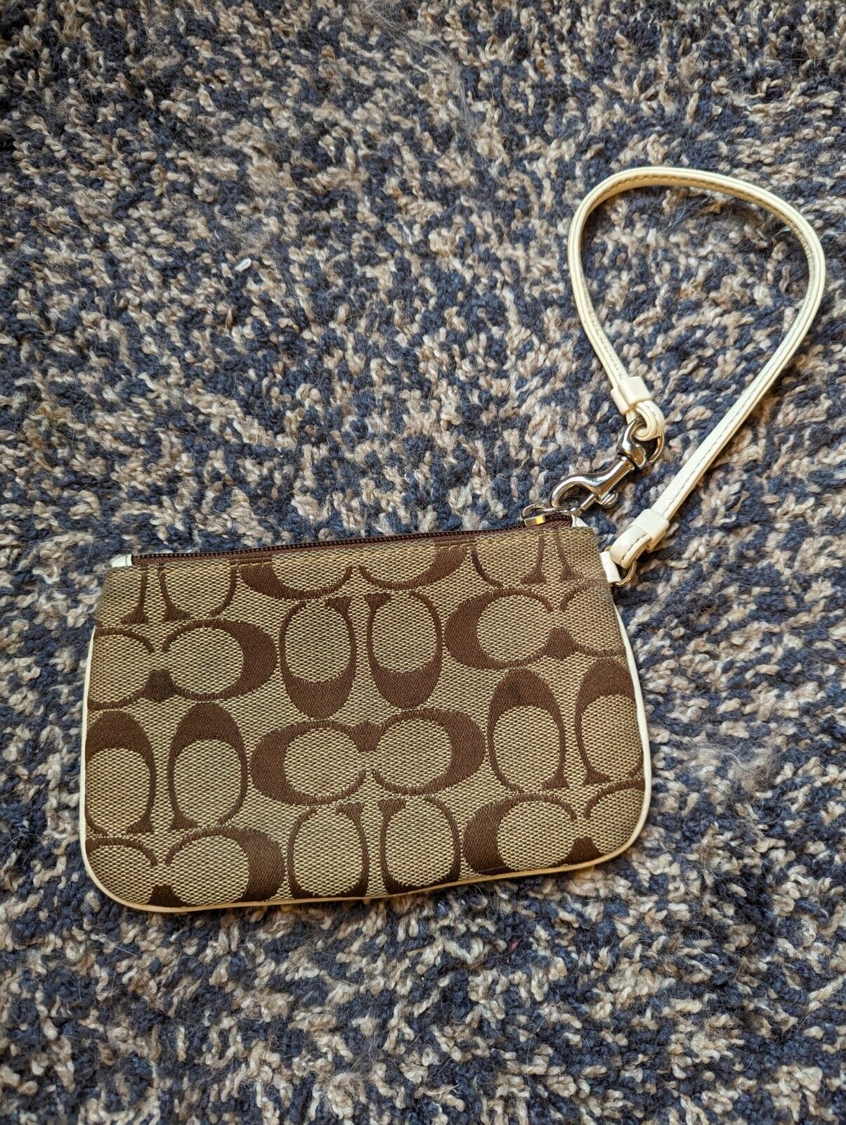 Coach Wristlet Small Brown and White Signature C … - image 2