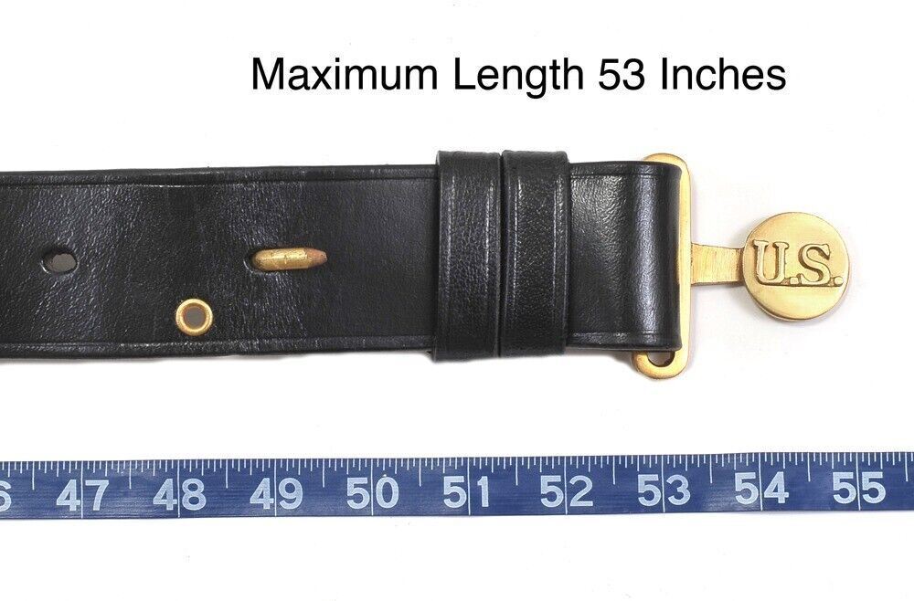 US Officers Black Leather Belt with Oak Leaves