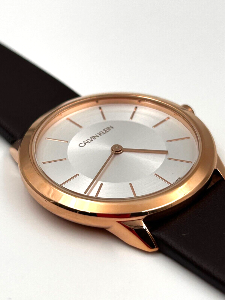 New Swiss Made CALVIN KLEIN Minimal Quartz Silver Dial Ladies