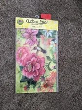 New - Curb-a-Peel Magnetic Mailbox Cover Fabric- Hummingbird (w/ flowers)