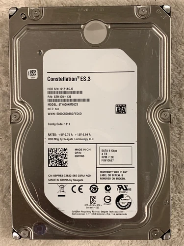 Seagate Constellation ES.3 4TB 3.5" HDD 128MB Cache 7200RPM ST4000NM0033