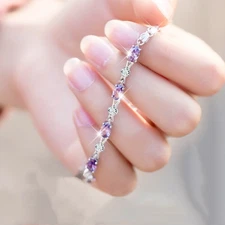 Women's Fashion Synthetic Amethyst Bracelet Adjustable Bracelet Jewelry Copper