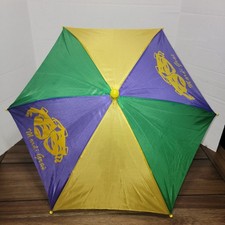 Mardi Gras Yellow, Green  Purple Mini Umbrella 20" Tall, 23" Diameter