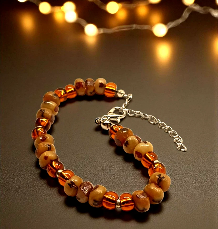 Damenarmband-Handgefertigt –Natürliche Samenperlen&Preciosa Glasperlen-Boho Chic - Bild 3 von 4