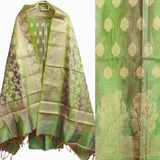 APPLE GREEN BANARASI WEAVING SILK INDIAN LADIES SALWAR KAMEEZ SUIT DUPATTA SNJ