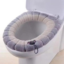 Bathroom Toilet Seat Pad Closestool Washable Soft Padded Warm Mat Cushion Cover