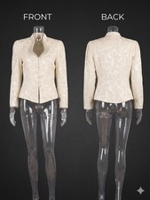 Elegant Women  s Ivory Beaded Brocade Jacket Formal Occasion 41-22