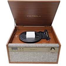 NEW Victrola Century Signature+ 6-in-1 Bluetooth Music Center - Walnut SEE NOTES