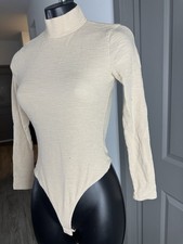 Privacy Please Women Ivory Bodysuit Turtleneck Xs