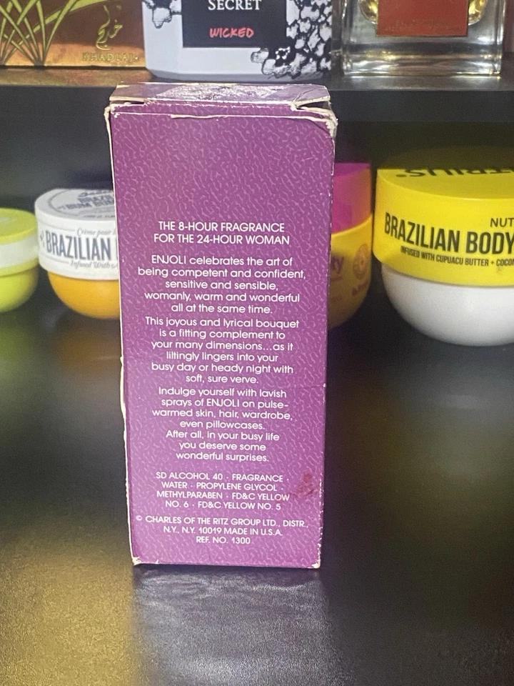 De colección Raro Enjoli Revlon Caja Original Charles of the Ritz 8 Horas Fragancia Difícil de Encontrar Foto 3 de 4