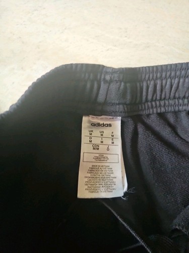 Adidas Mens Pants Medium Black White Stripe Logo Jogger Sweatpants Casual Sport - Picture 13 of 14