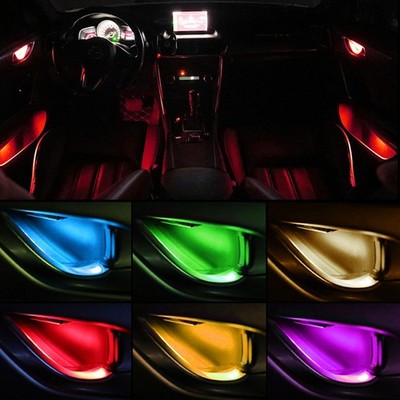 4x Car Door LED Handle Light 12V Signal Indicator Light Ambient Lighting Bulbs