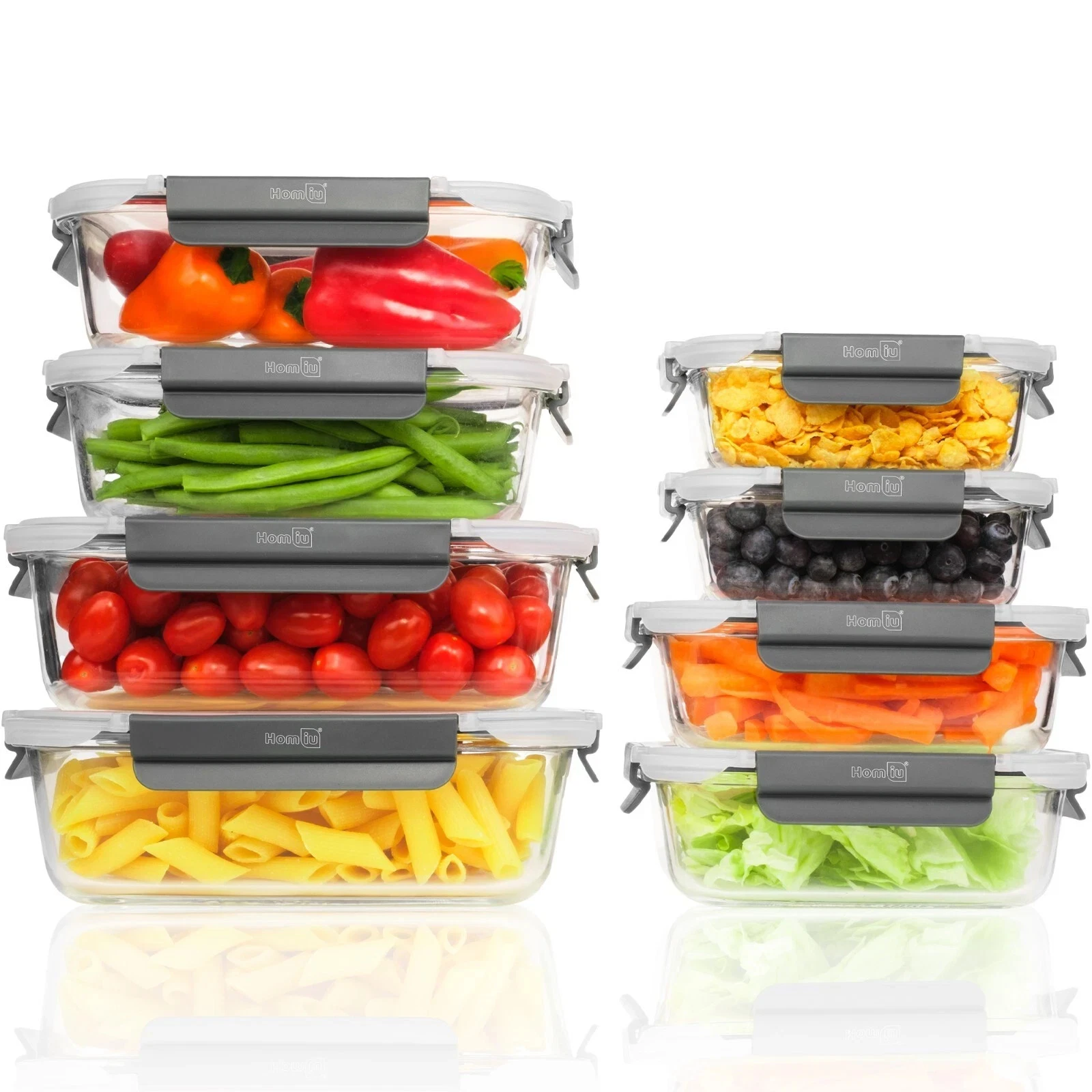 8Pcs Glass Storage Food Containers Airtight Lids Kitchen Meal Prep Containers
Opens in a new window 