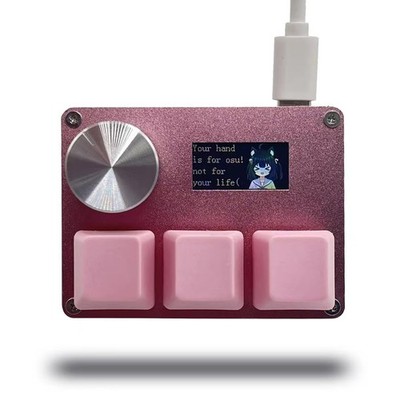 O3C OSU Keyboard: Rapid Trigger Hall Switches, Knob, Screen, Macro Keypad (Pink)