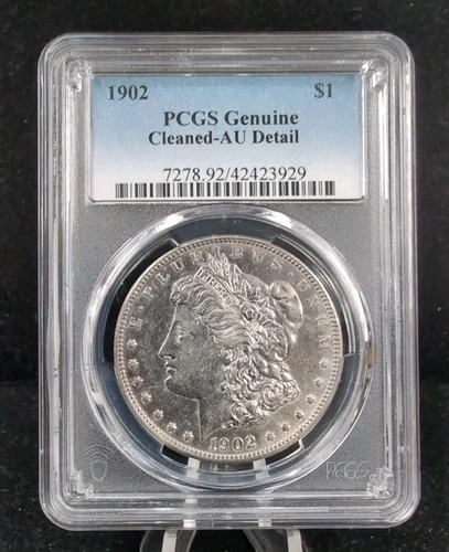 1902 P $1 Morgan Silver Dollar PCGS Genuine Cleaned AU Detail #7239