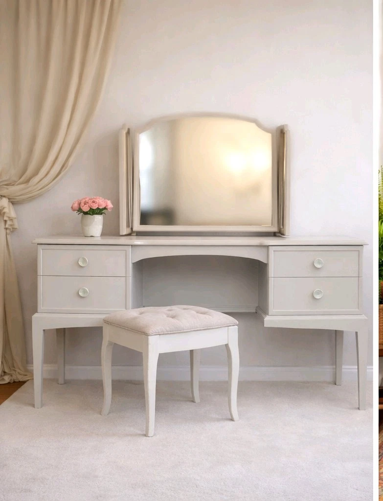 white christmas dresses Sleek Cream Turner Dressing Table for Compact Living small dressing table main image 1