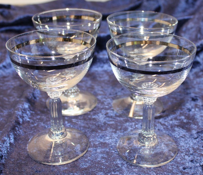 Fostoria Glass - Reflection - Liquor Cocktail Glasses - Set of 4
