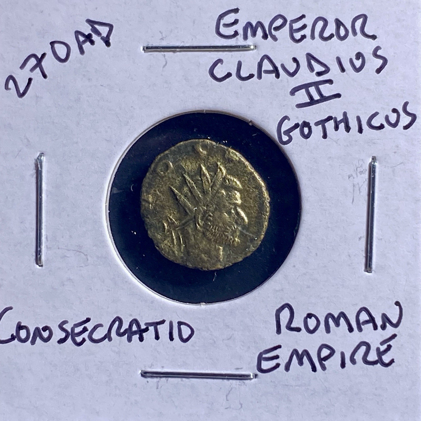 Ancient Roman Coin 270 AD Emperor Claudius II Gothicus Burning Alter Genuine