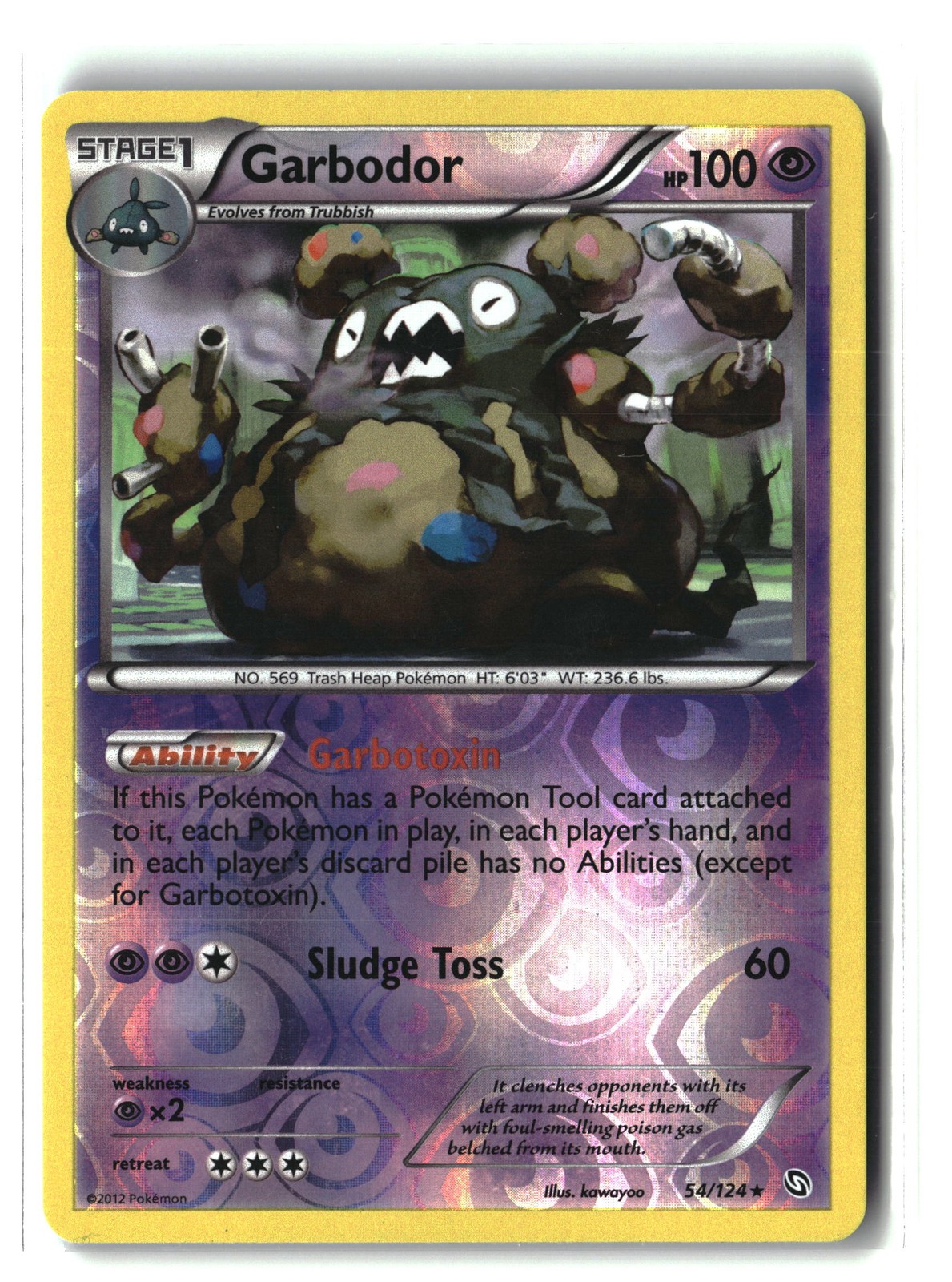 Dragons Exalted #54/124 Garbodor Reverse Holo