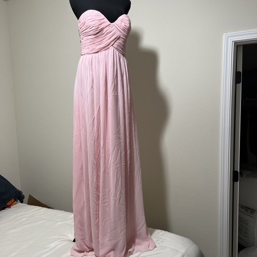 Donna Morgan Rouge Puder Blütenblatt Rosa Chiffon Trägerlos Formelles Kleid 8 Lang