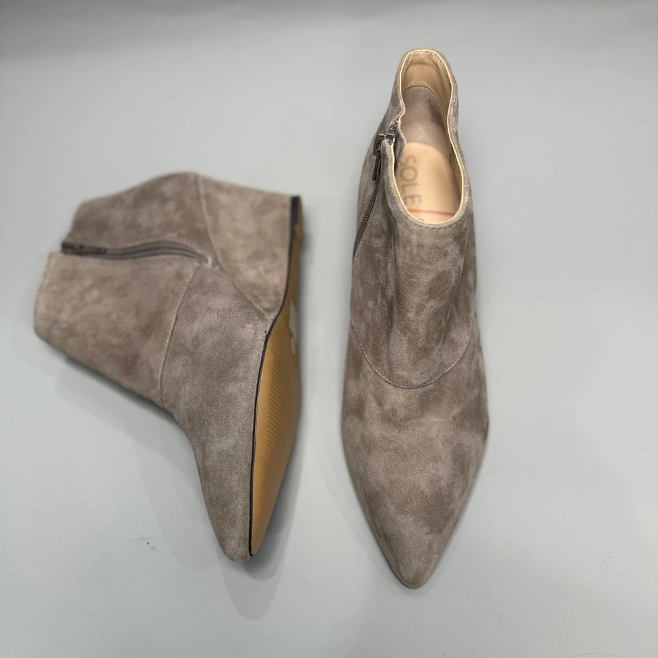 SOLE SOCIETY Galaossi Suede Pointy-toe Wedge Bootie - Image 3 of 4