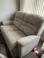 Next Oatmeal 2-Setter Sofa 87cmhigh. Length 122cm Depth 21cm Very Good Cond £40