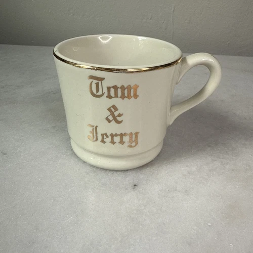 Tom and Jerry - Vtg Mug Cup - Gold Rim w Handle Replacement HALL USA