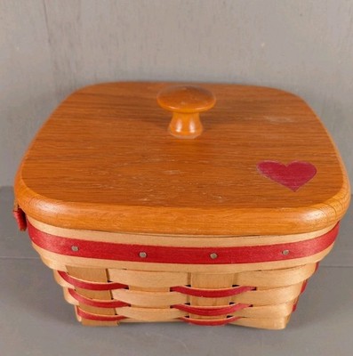 Bradford Basket Co. Square Shape with Wooden Lid Signed 'DKS' 2001