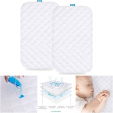 Waterproof Bassinet Mattress Pad Cover 3-in-1 Ultra Soft Bamboo Terry