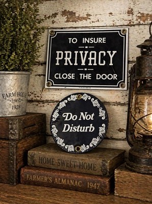 Vintage Privacy Porcelain Enamel Sign Bundle Dont Disturb Close Door Ande Rooney