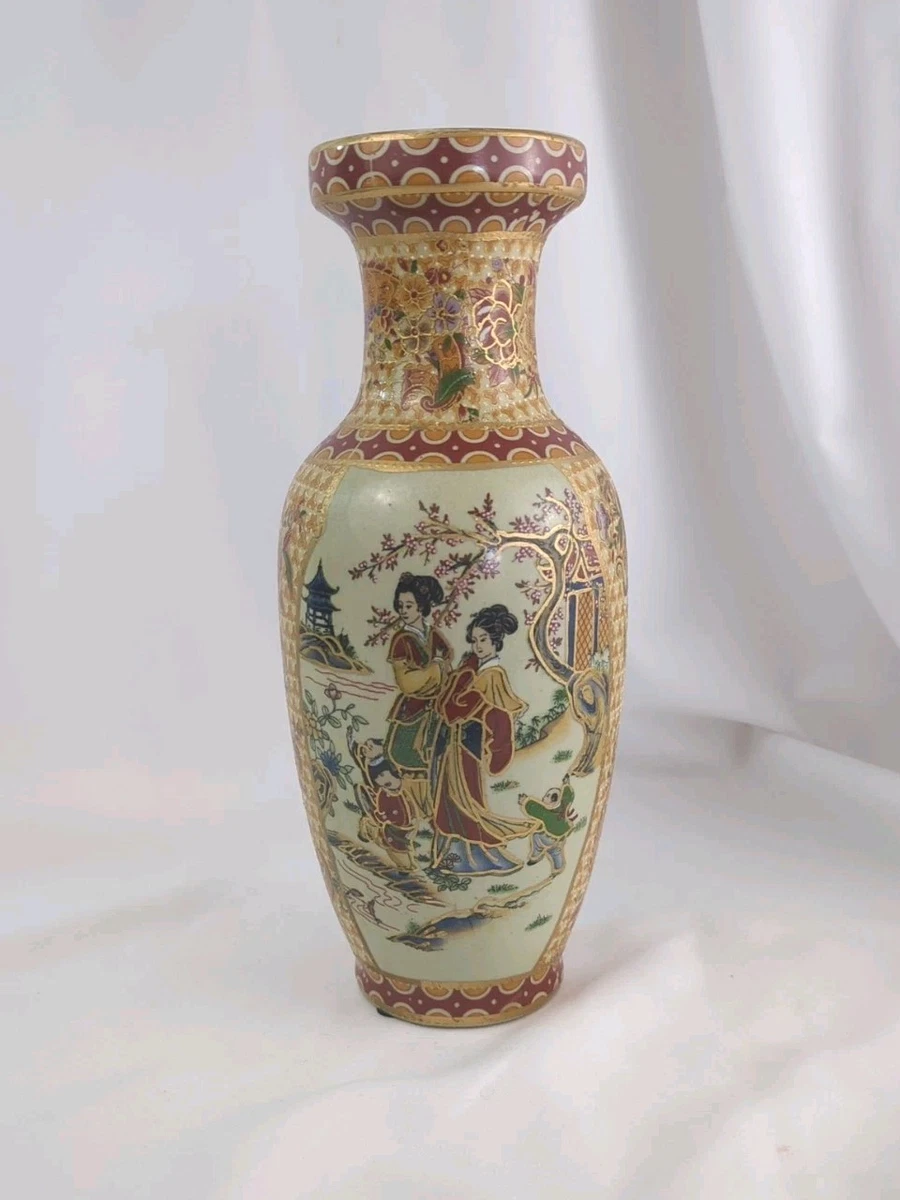 艺妓花瓶日本古董花瓶| eBay