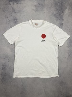 Edwin T-Shirt Herren Größe L Weiß Kurzarm Japanese Sun Edwin T Shirt Baumwolle