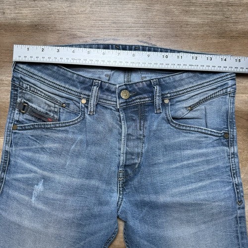 Diesel Jeans Men 28x32 Blue Belther Slim Taper Leg Stretch Distress Italy 084IK - Picture 9 of 13