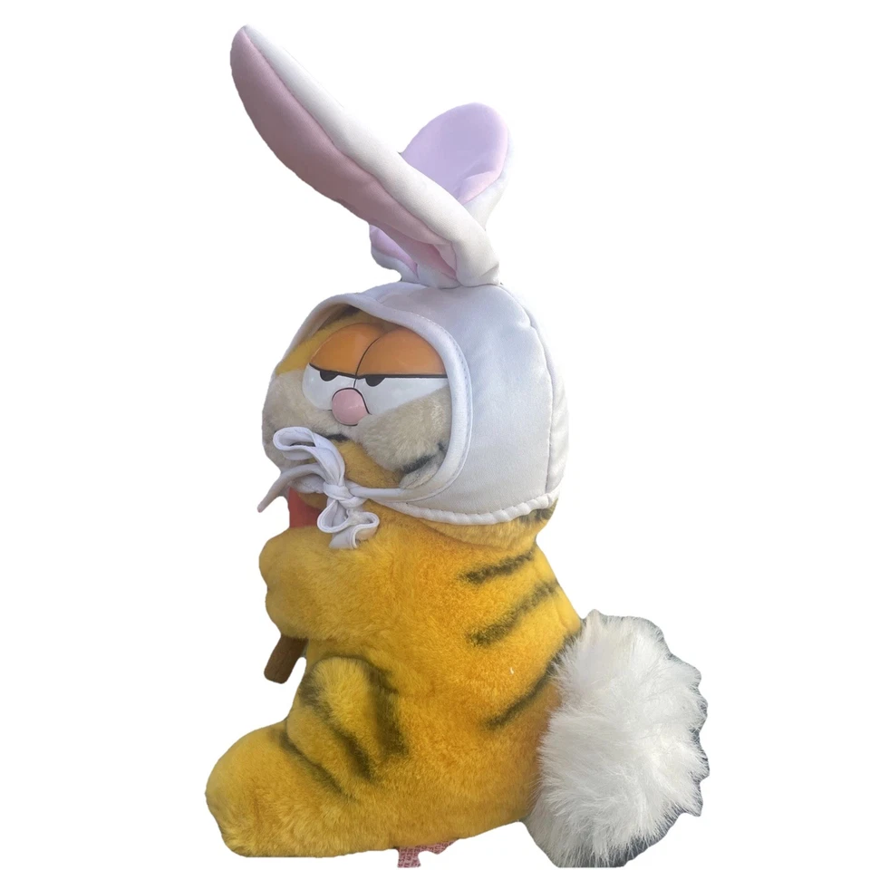 Conejo de Pascua Garfield 1978 de colección conejo felpa zanahoria palo orejas Foto 2 de 4
