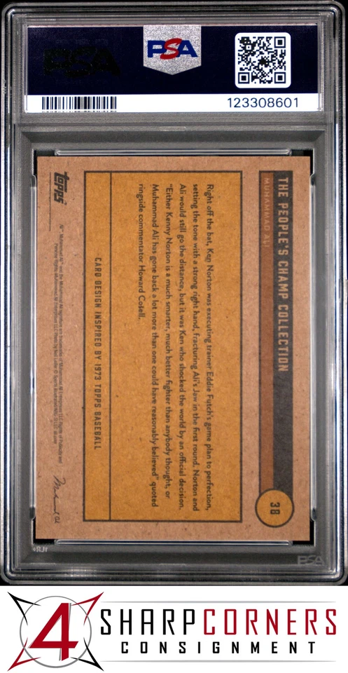 2021 TOPPS MUHAMMAD ALI THE PEOPLE'S CHAMP #38 MUHAMMAD ALI HOF POP 1 PSA 10 - Image 2 of 2